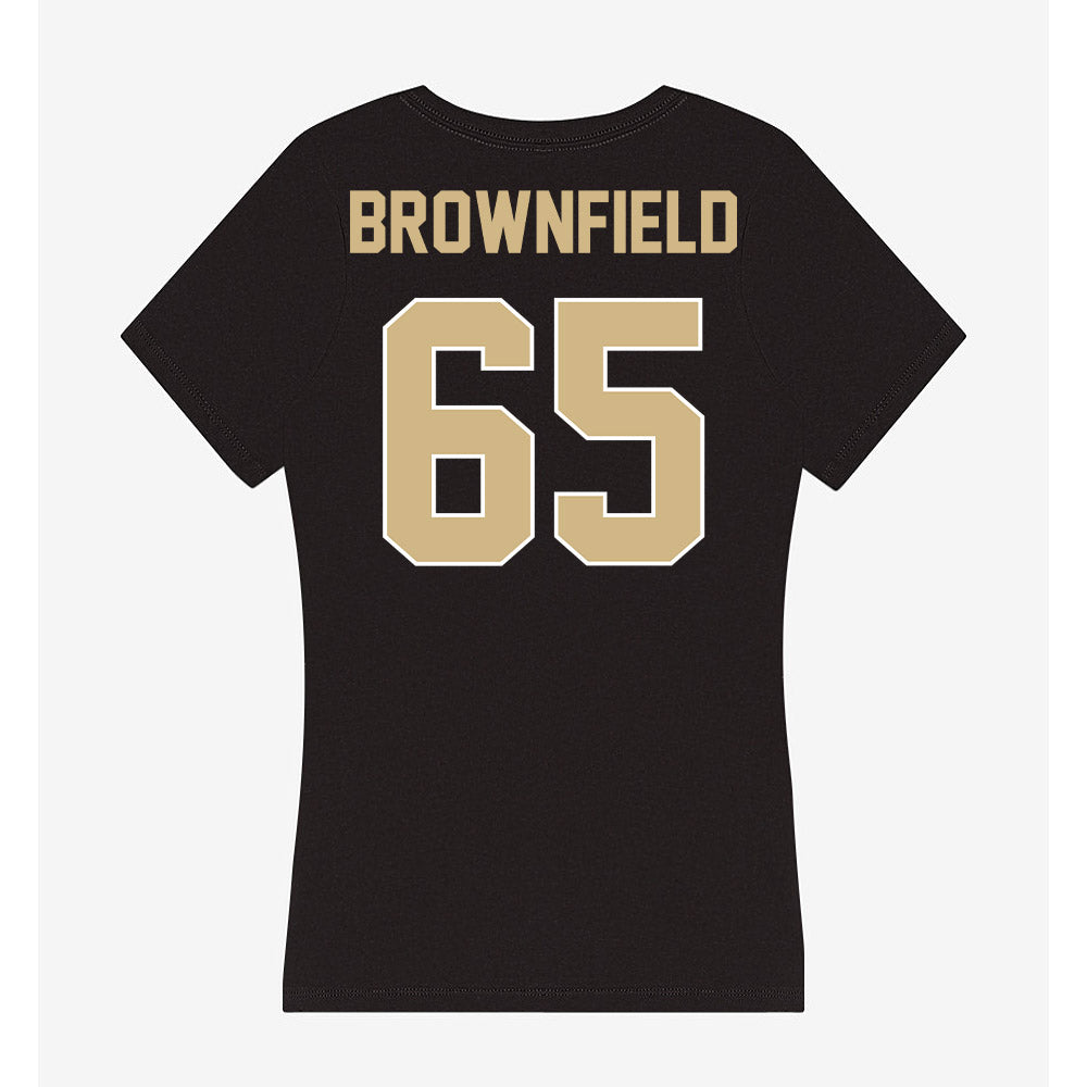 Purdue - NCAA Football : Brock Brownfield - Women's V-Neck T-Shirt-1