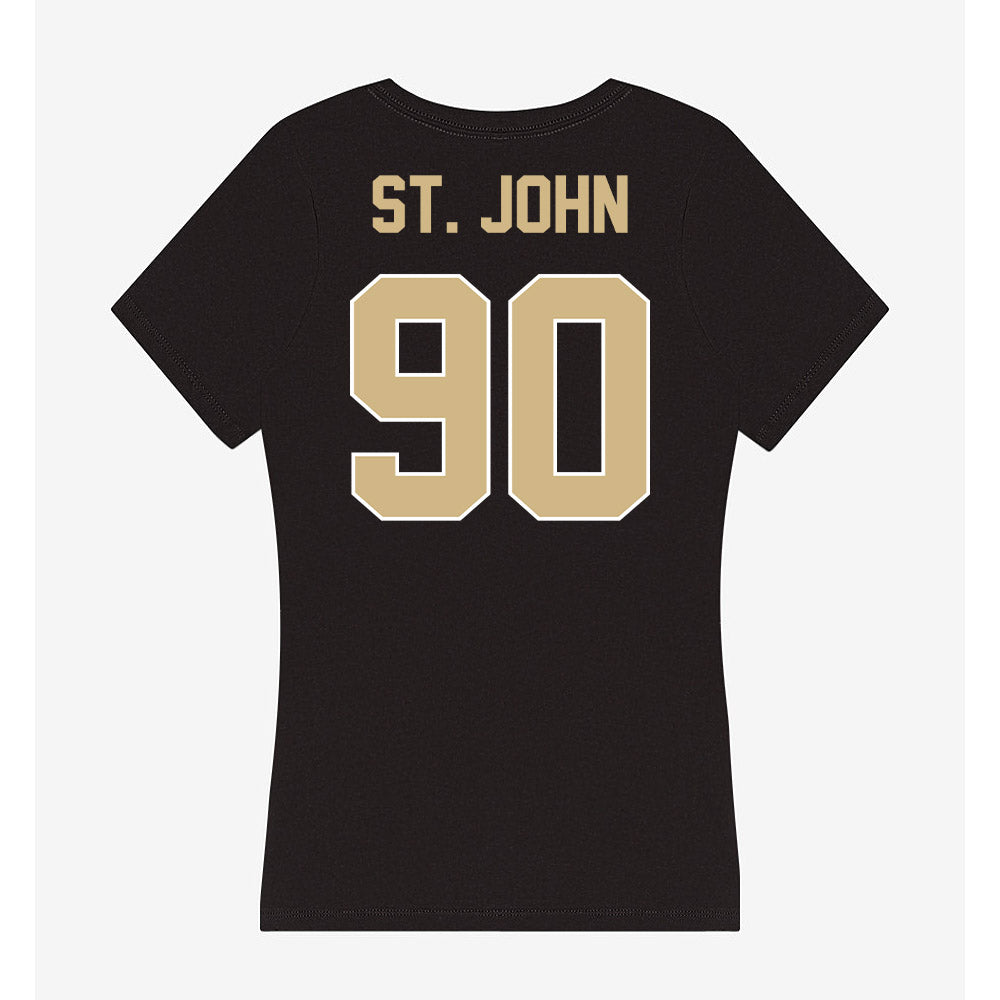 Purdue - NCAA Football : Elijah St. John - Women's V-Neck T-Shirt-1