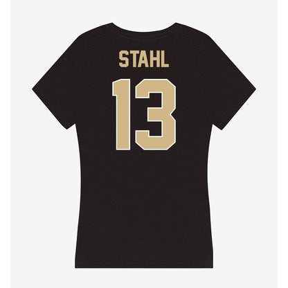Purdue - NCAA Women's Basketball : Saige Stahl - Women's V-Neck T-Shirt-1