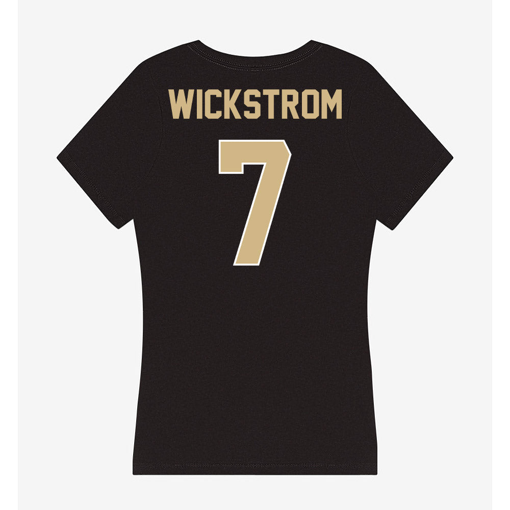 Purdue - NCAA Women's Basketball : Hannah Wickstrom - Women's V-Neck T-Shirt-1
