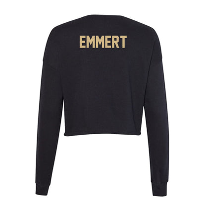 Purdue - NCAA Men's Track & Field : Daniel Emmert - Women's Cropped Crew Fleece-1