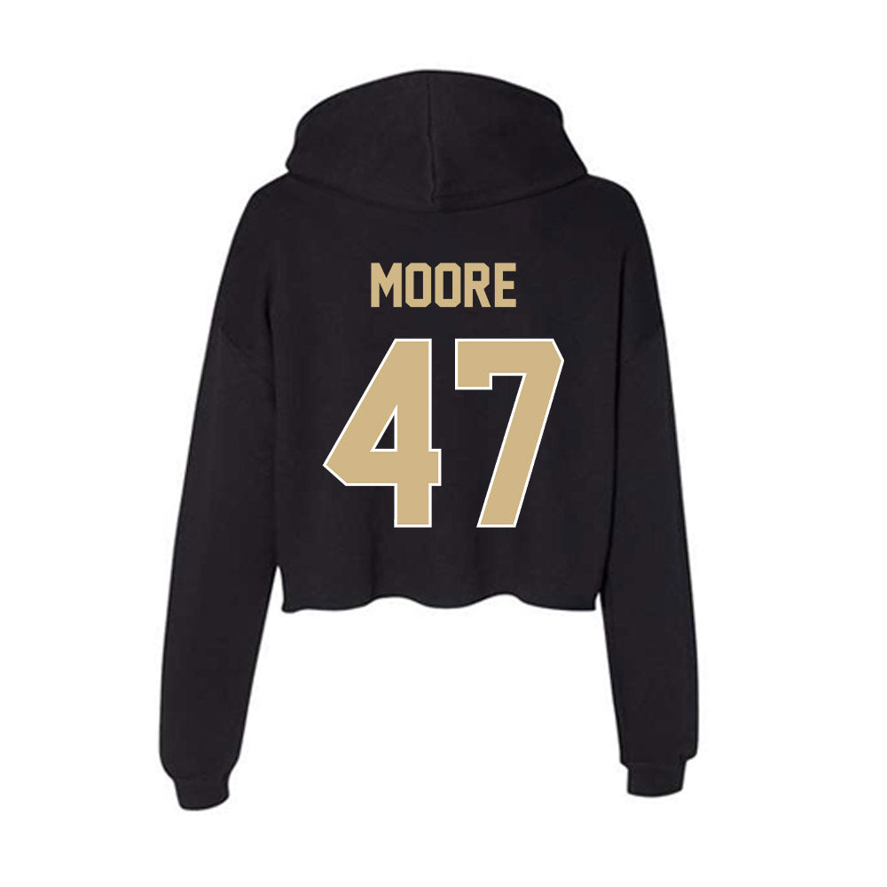 Purdue - NCAA Football : Tre Moore - Women's Crop Fleece Hoodie-1