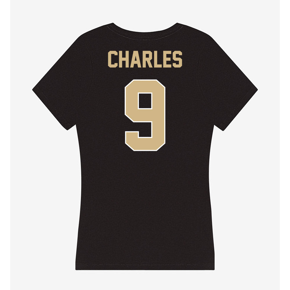 Purdue - NCAA Women's Volleyball : Dior Charles - Women's V-Neck T-Shirt-1