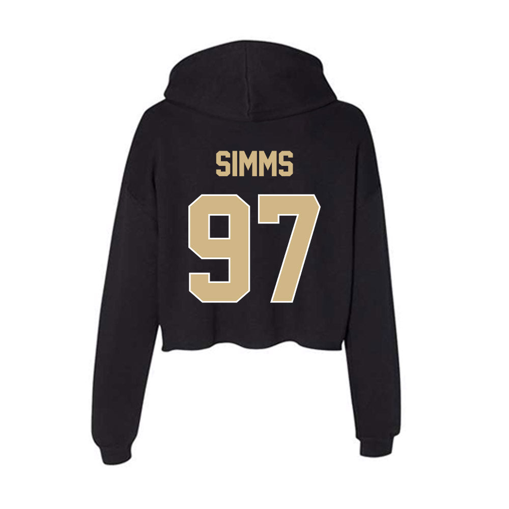 Purdue - NCAA Football : Wisdom Simms - Women's Crop Fleece Hoodie-1