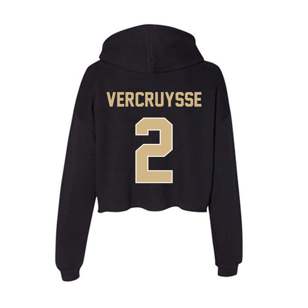 Purdue - NCAA Baseball : Charlie Vercruysse - Women's Crop Fleece Hoodie-1
