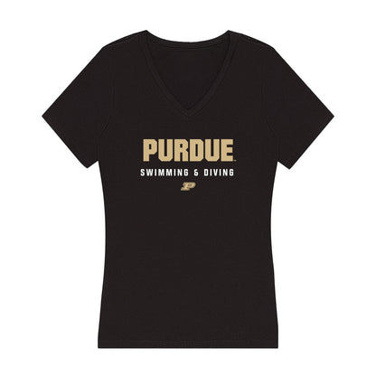 Purdue - NCAA Men's Swimming & Diving : Evan Mackesy - Women's V-Neck T-Shirt-0