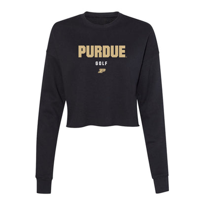 Purdue - NCAA Men's Golf : Micah Sheffer - Women's Cropped Crew Fleece-0