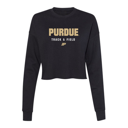 Purdue - NCAA Men's Track & Field : Zion Jackson - Women's Cropped Crew Fleece-0