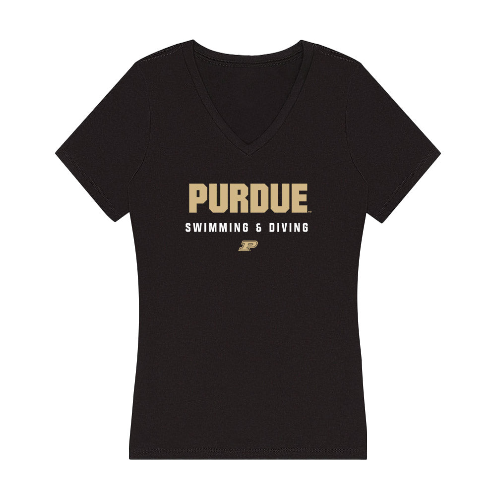 Purdue - NCAA Men's Swimming & Diving : Blake Rowe - Women's V-Neck T-Shirt-0