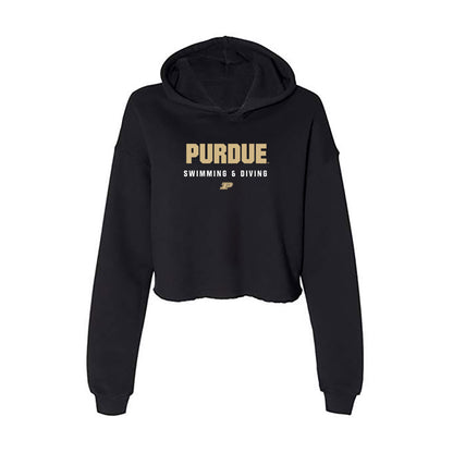 Purdue - NCAA Women's Swimming & Diving : Meghan Sharma - Women's Crop Fleece Hoodie-0