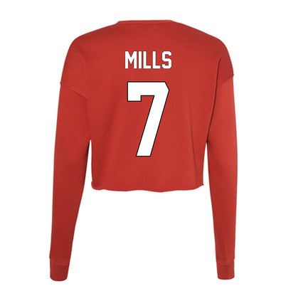 Maryland - NCAA Men's Basketball : Andre Mills - Women's Cropped Crew Fleece-1