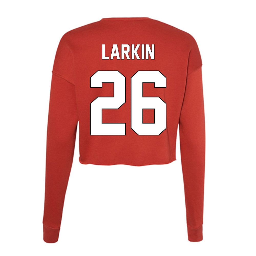 Maryland - NCAA Men's Lacrosse : AJ Larkin - Women's Cropped Crew Fleece-1