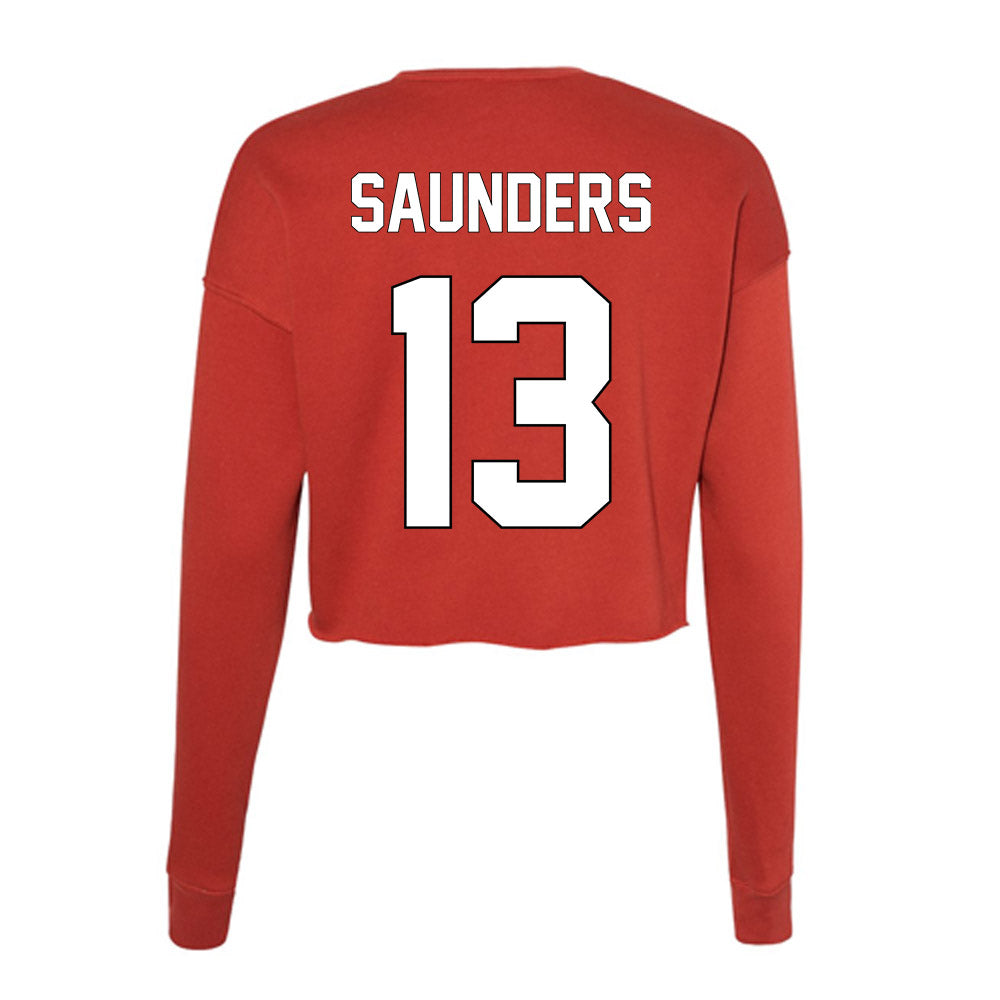 Maryland - NCAA Men's Basketball : Elijah Saunders - Women's Cropped Crew Fleece-1