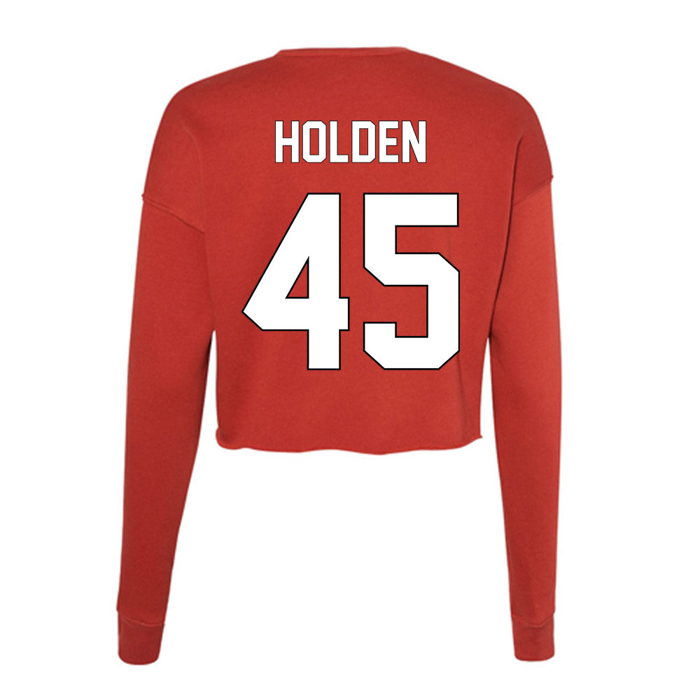 Maryland - Men's Basketball Alumni : Tahj Holden - Women's Cropped Crew Fleece-1