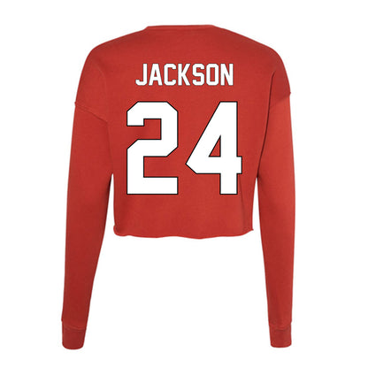 Maryland - NCAA Football : Amari Jackson - Women's Cropped Crew Fleece-1