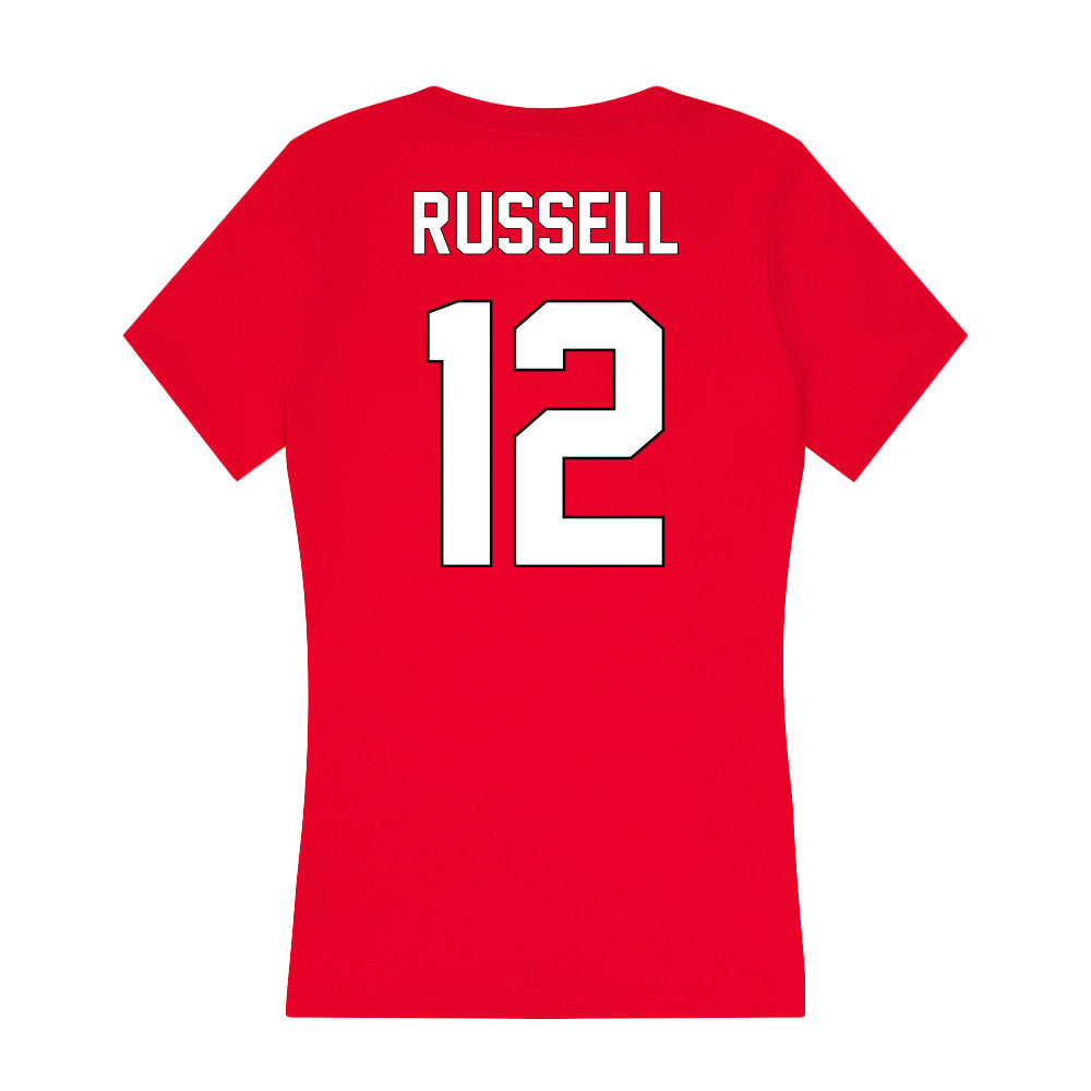 Maryland - NCAA Baseball : Devin Russell - Women's V-Neck T-Shirt-1