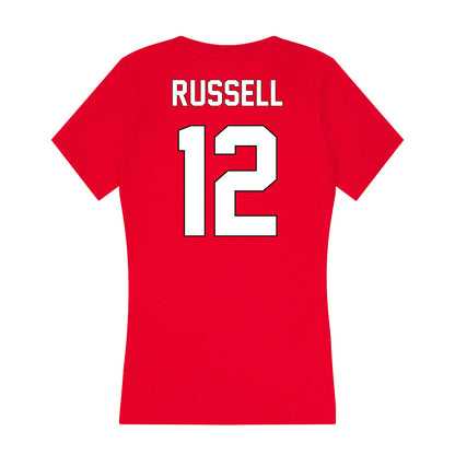 Maryland - NCAA Baseball : Devin Russell - Women's V-Neck T-Shirt-1
