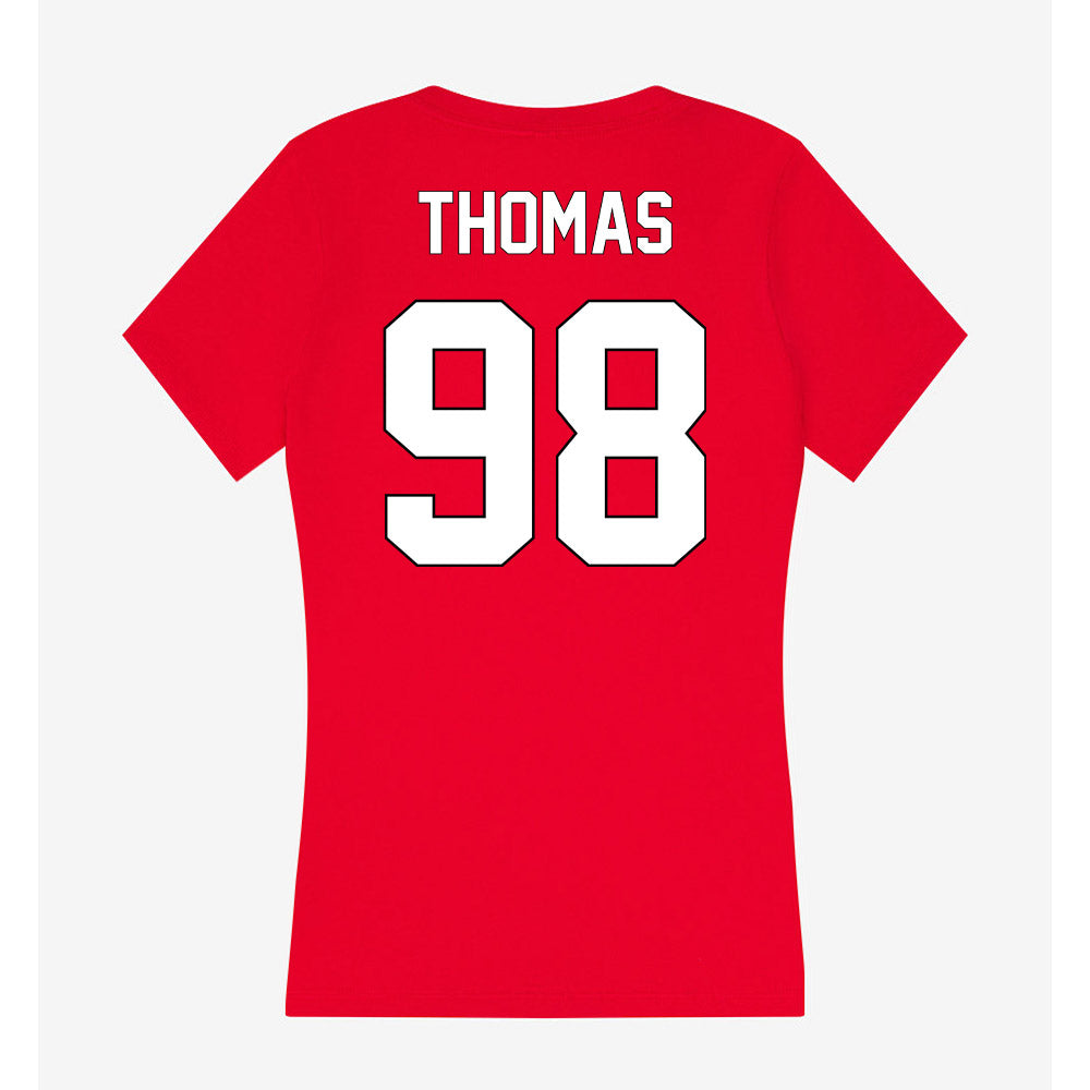 Maryland - NCAA Football : Eyan Thomas - Women's V-Neck T-Shirt-1