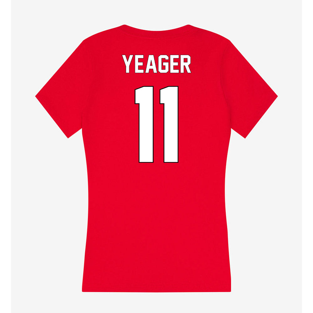 Maryland - NCAA Baseball : Jake Yeager - Women's V-Neck T-Shirt-1
