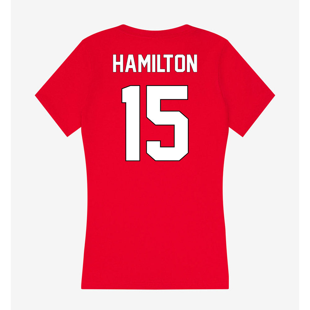 Maryland - NCAA Football : Jackson Hamilton - Women's V-Neck T-Shirt-1
