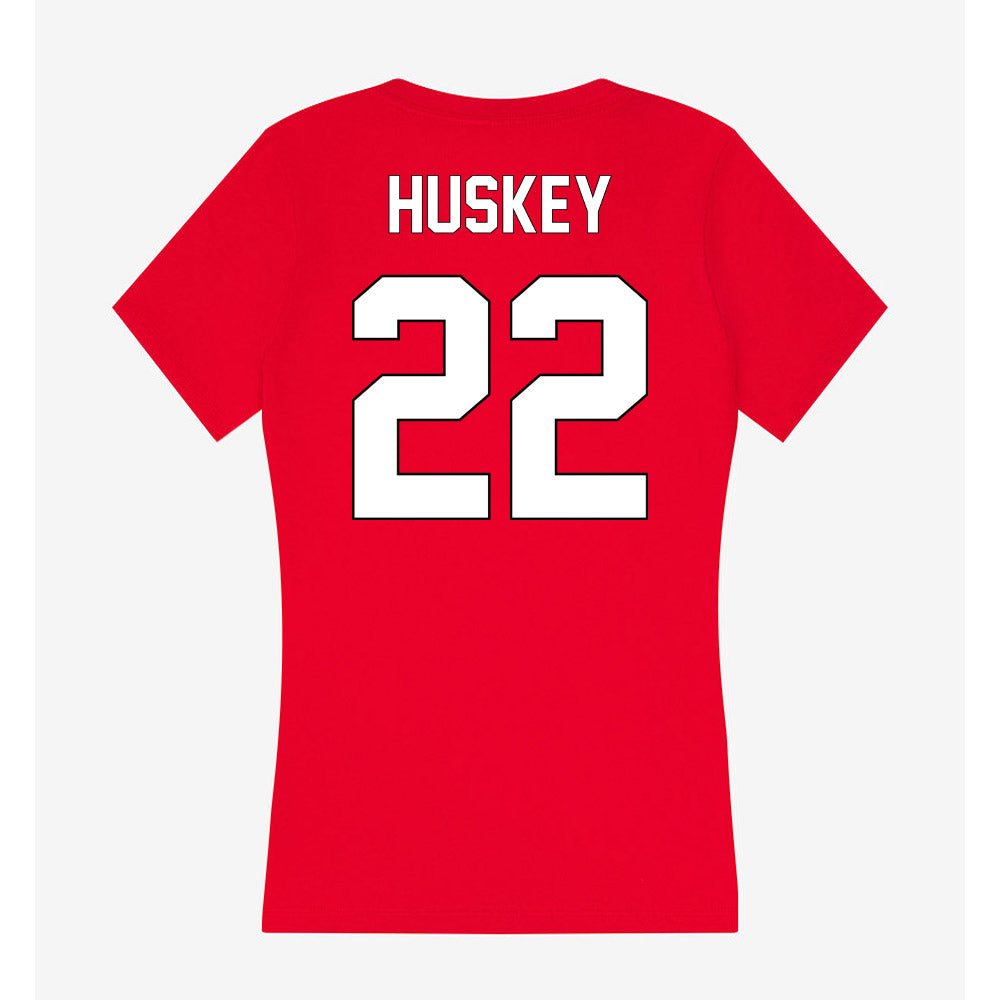 Maryland - NCAA Football : Jalen Huskey - Women's V-Neck T-Shirt-1