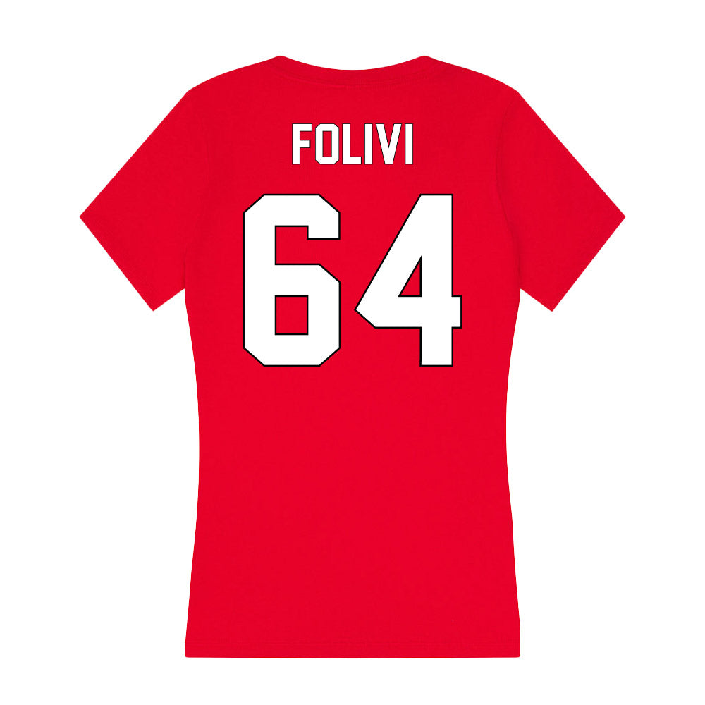 Maryland - NCAA Football : Aaron Folivi - Women's V-Neck T-Shirt-1