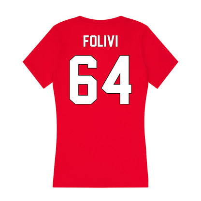 Maryland - NCAA Football : Aaron Folivi - Women's V-Neck T-Shirt-1