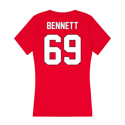 Maryland - NCAA Football : Logan Bennett - Women's V-Neck T-Shirt-1