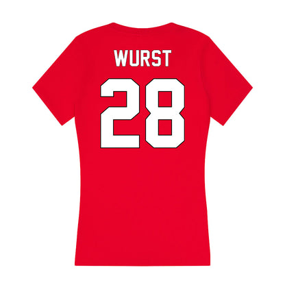 Maryland - NCAA Softball : Aubrey Wurst - Women's V-Neck T-Shirt-1