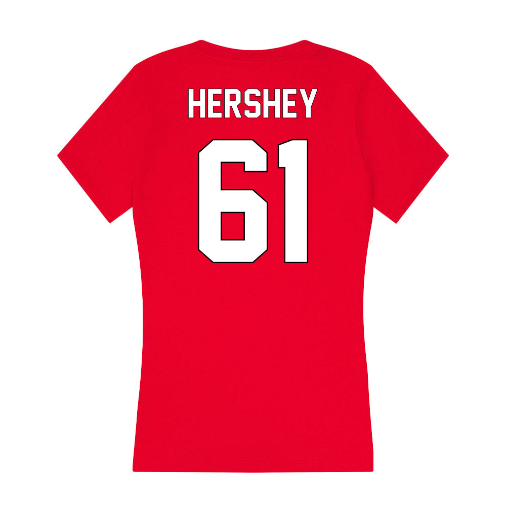 Maryland - NCAA Football : Michael Hershey - Women's V-Neck T-Shirt-1