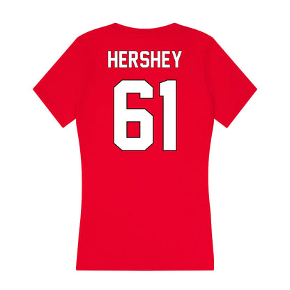 Maryland - NCAA Football : Michael Hershey - Women's V-Neck T-Shirt-1