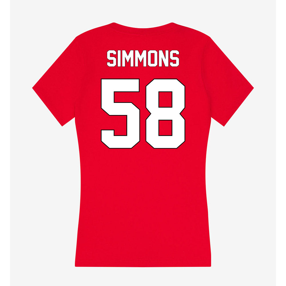 Maryland - NCAA Football : Joshua Simmons - Women's V-Neck T-Shirt-1