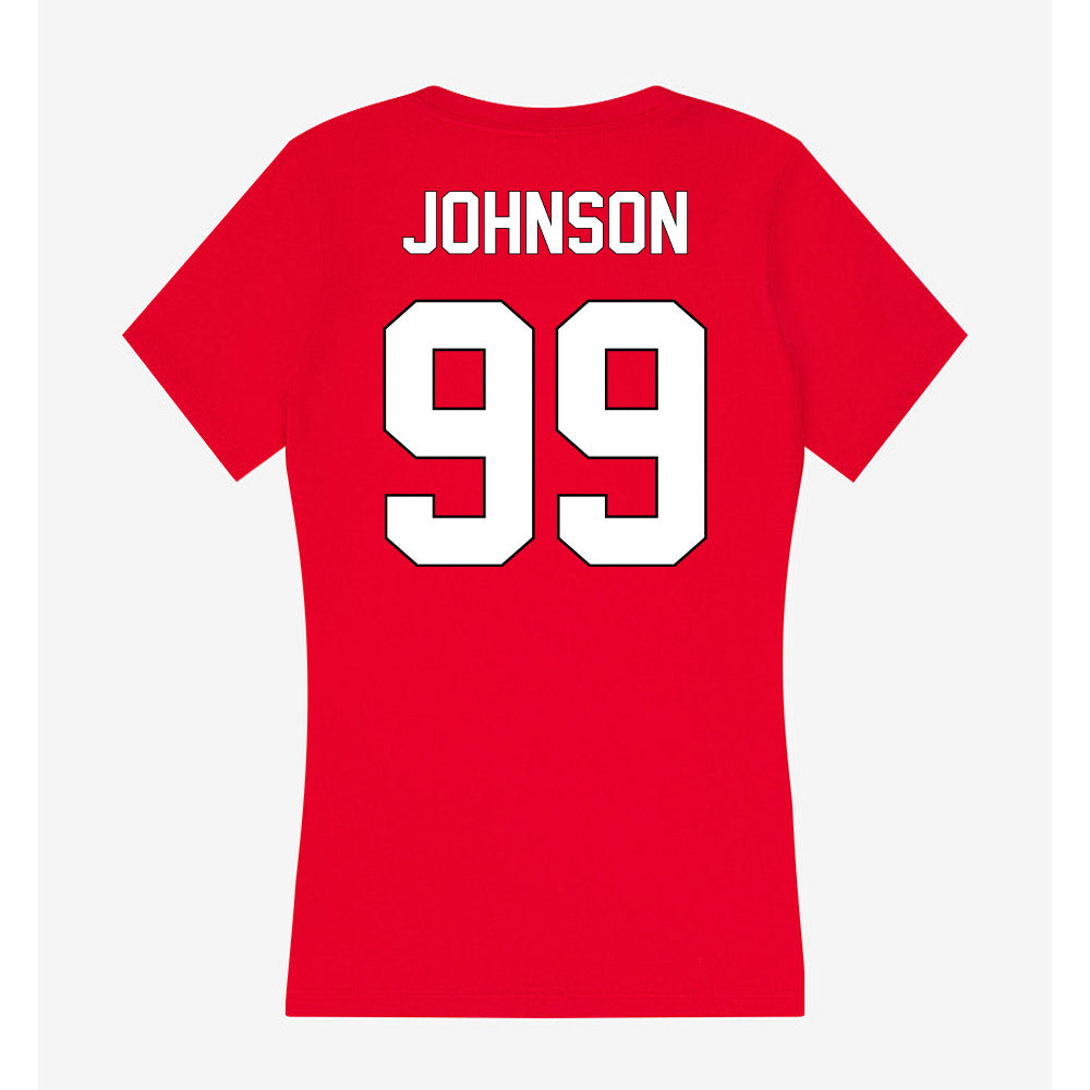 Maryland - NCAA Football : Lavon Johnson - Women's V-Neck T-Shirt-1