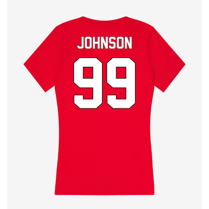 Maryland - NCAA Football : Lavon Johnson - Women's V-Neck T-Shirt-1