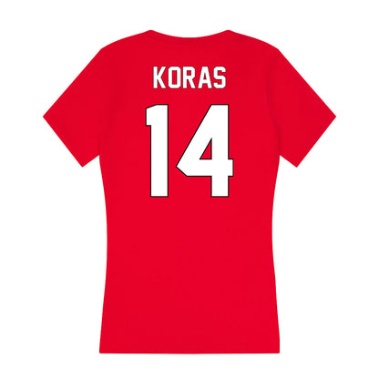 Maryland - NCAA Men's Lacrosse : Charlie Koras - Women's V-Neck T-Shirt-1