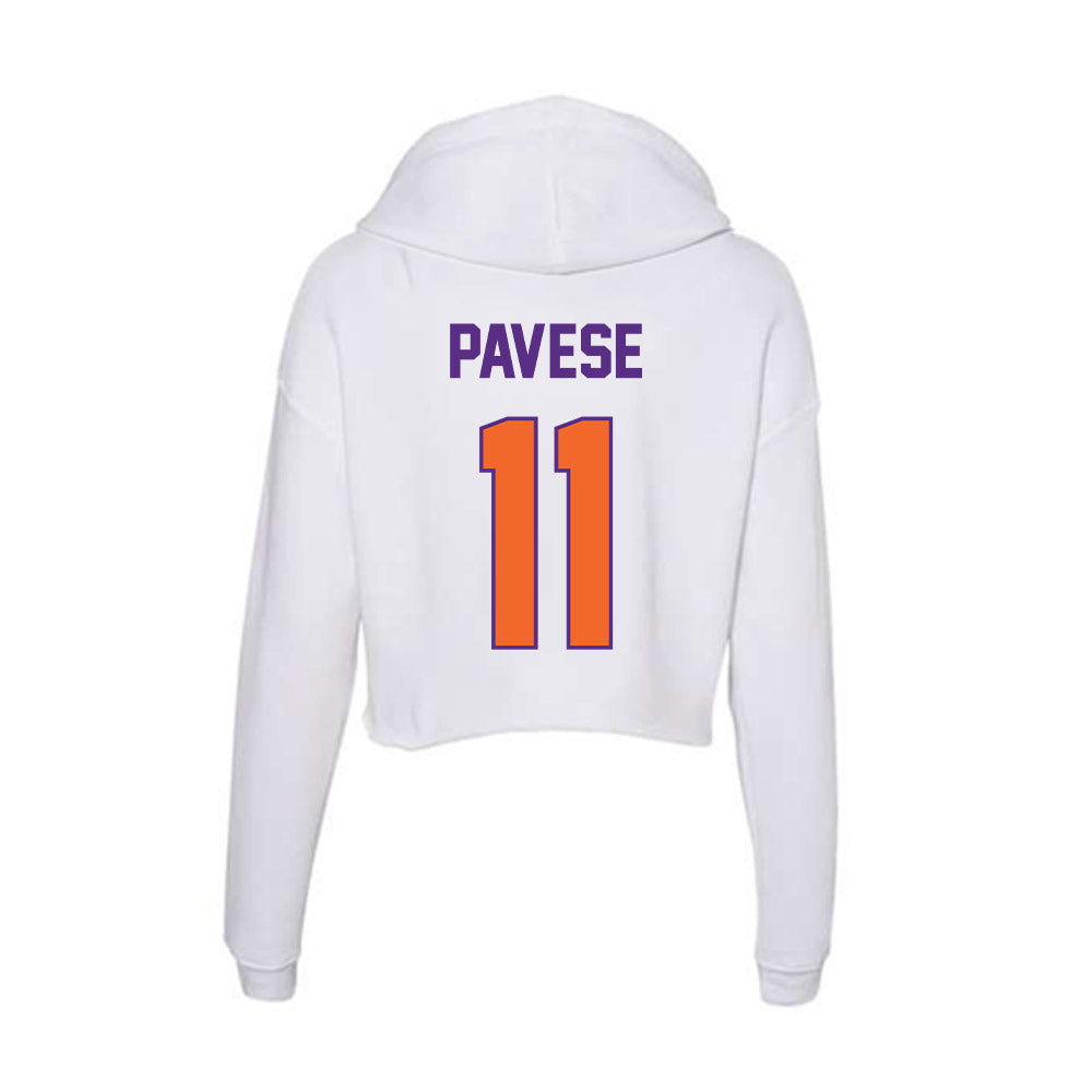 Clemson - NCAA Softball : Mac Pavese - Women's Crop Fleece Hoodie-1