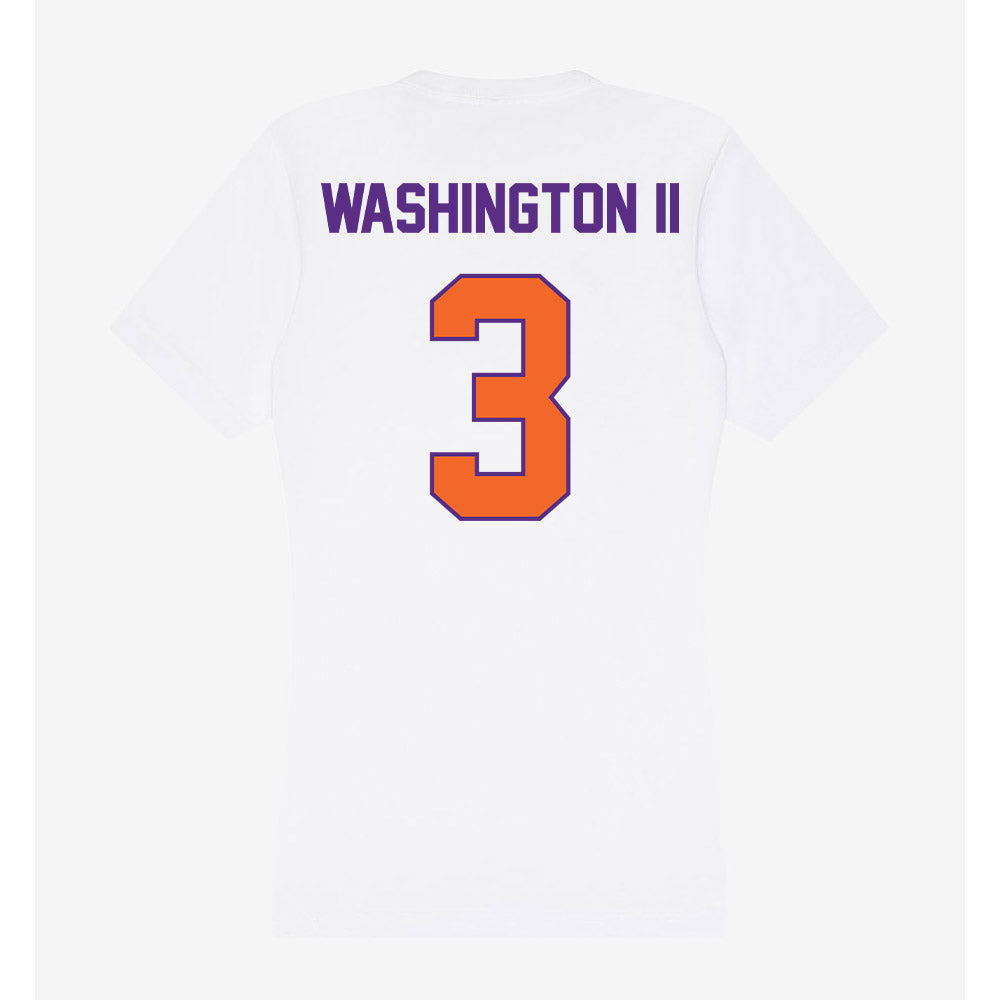 Clemson - NCAA Football : Elliot Washington II - Women's V-Neck T-Shirt-1