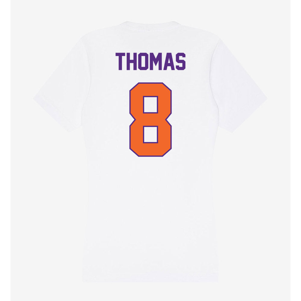 Clemson - NCAA Men's Basketball : Dallas Thomas - Women's V-Neck T-Shirt-1