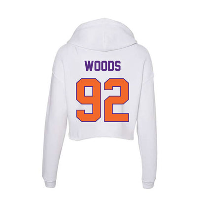 Clemson - NCAA Football : Davarrick Woods - Women's Crop Fleece Hooded Sweatshirt-1