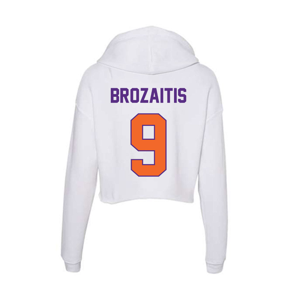 Clemson - NCAA Softball : Natalie Brozaitis - Women's Crop Fleece Hoodie-1