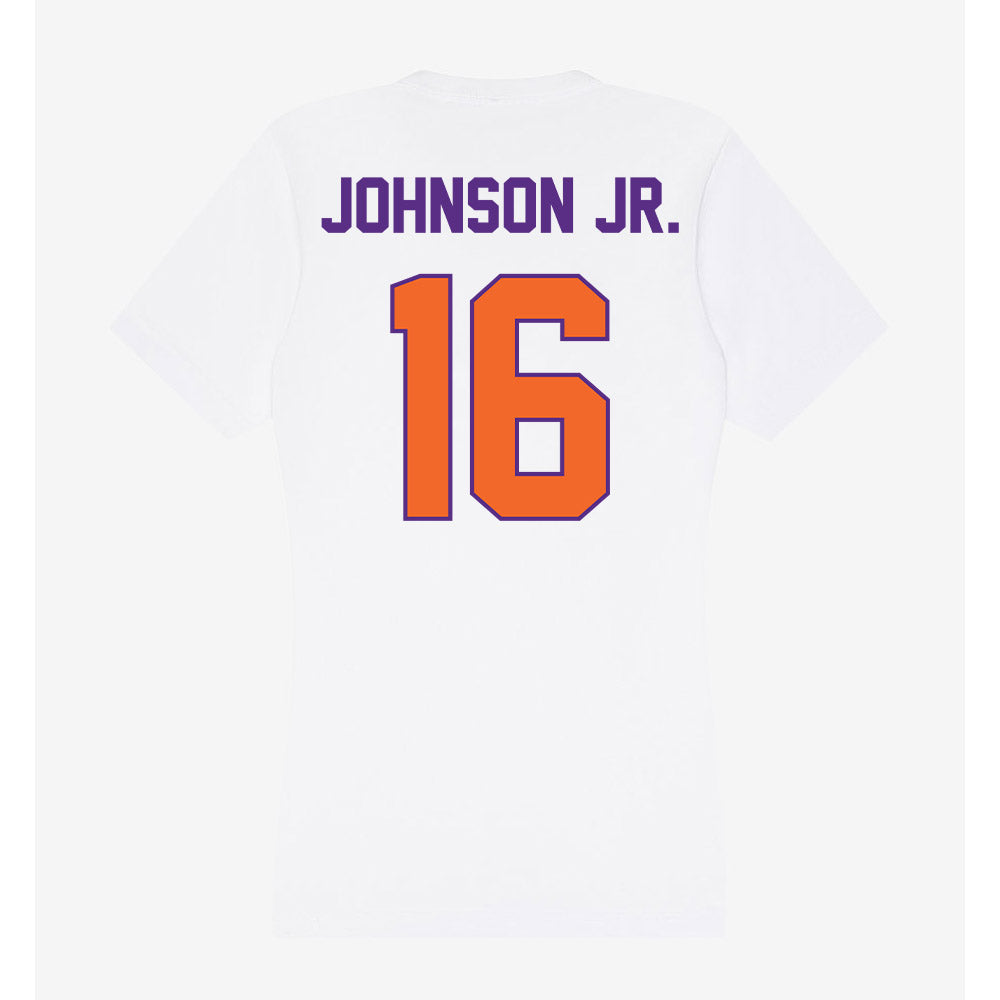 Clemson - NCAA Football : Chris Johnson Jr. - Women's V-Neck T-Shirt-1