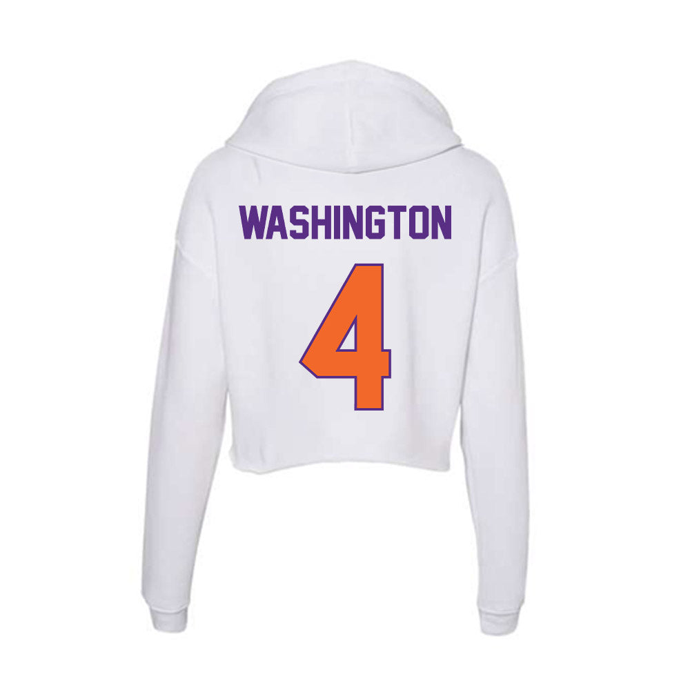 Clemson - NCAA Women's Volleyball : Brianna Washington - Women's Crop Fleece Hooded Sweatshirt-1