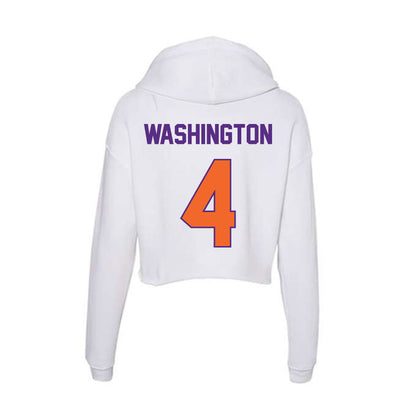 Clemson - NCAA Women's Volleyball : Brianna Washington - Women's Crop Fleece Hooded Sweatshirt-1