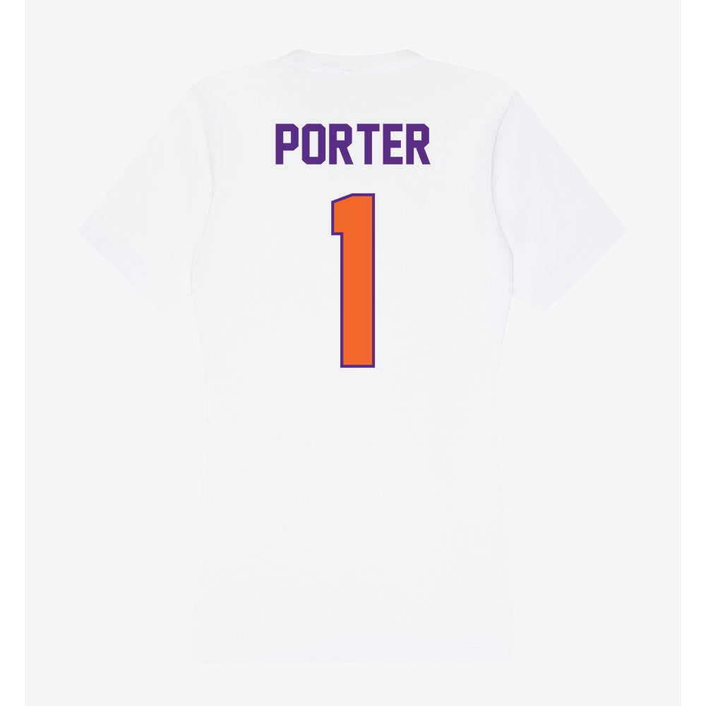 Clemson - NCAA Men's Basketball : Jestin Porter - Women's V-Neck T-Shirt-1