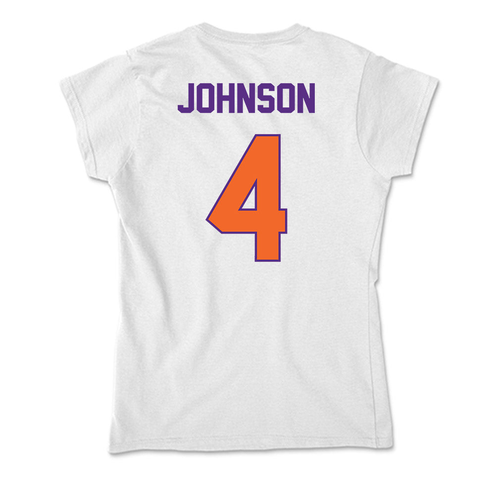 Clemson - NCAA Men's Basketball : Efrem Johnson - Soft Style Women’s T-Shirt-1