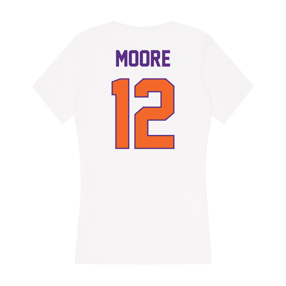 Clemson - NCAA Women's Basketball : Mia Moore - Women's V-Neck T-Shirt-1