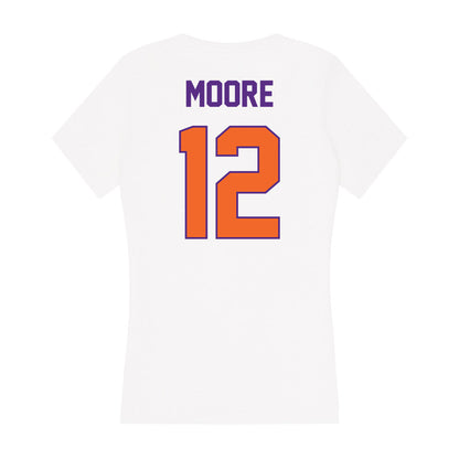 Clemson - NCAA Women's Basketball : Mia Moore - Women's V-Neck T-Shirt-1