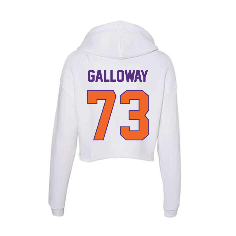 Clemson - NCAA Football : Hayes Galloway - Women's Crop Fleece Hooded Sweatshirt-1