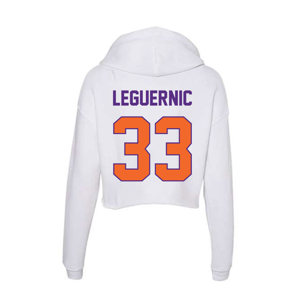 Clemson - NCAA Baseball : Justin LeGuernic - Women's Crop Fleece Hoodie-1