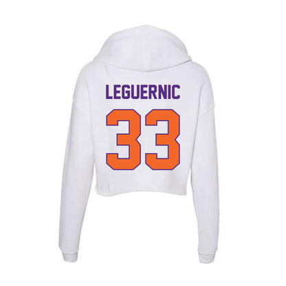 Clemson - NCAA Baseball : Justin LeGuernic - Women's Crop Fleece Hoodie-1